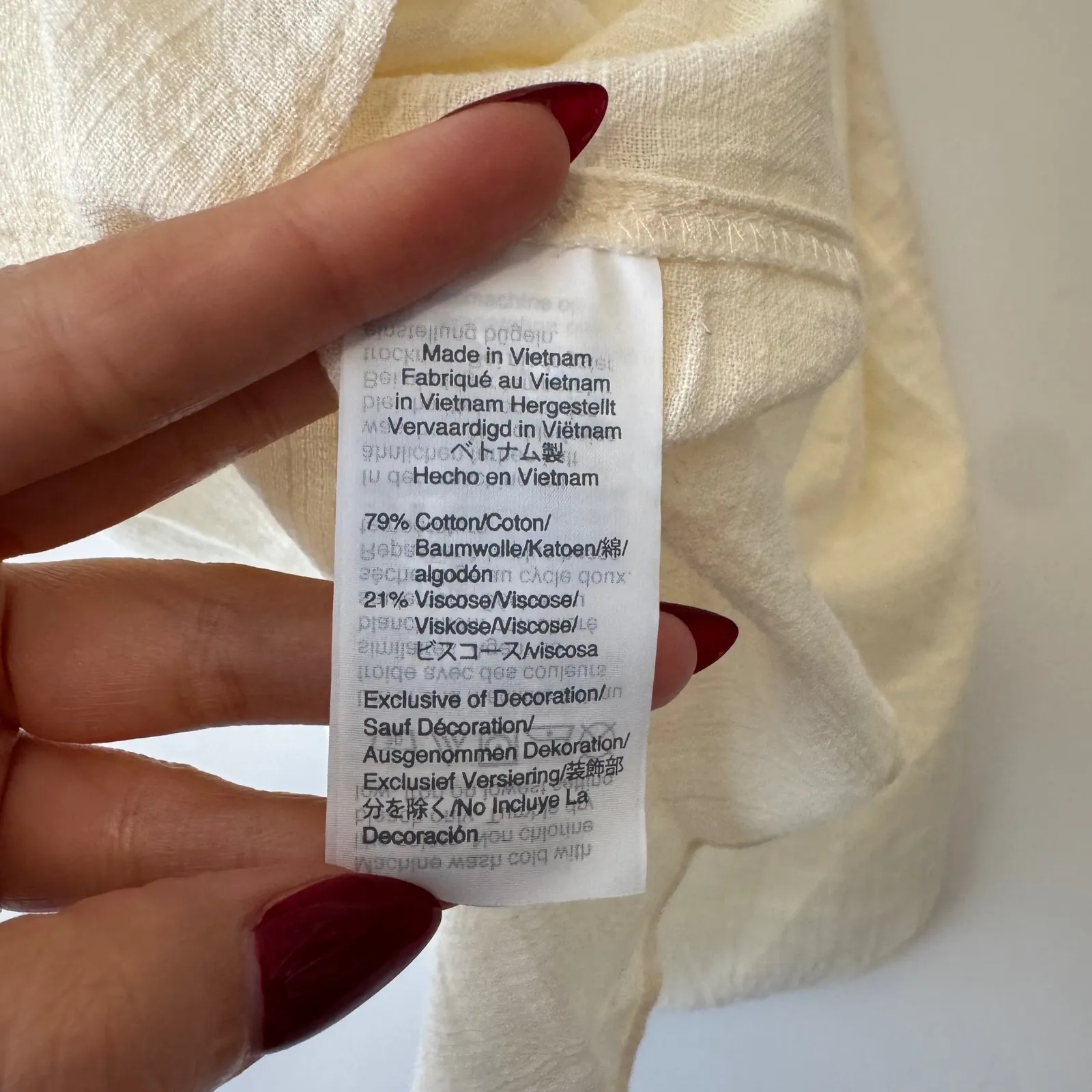 Madewell‎ Womens Top Size S Sleeveless Cream Square Neck Crochet Back Tie Cotton - Image 5