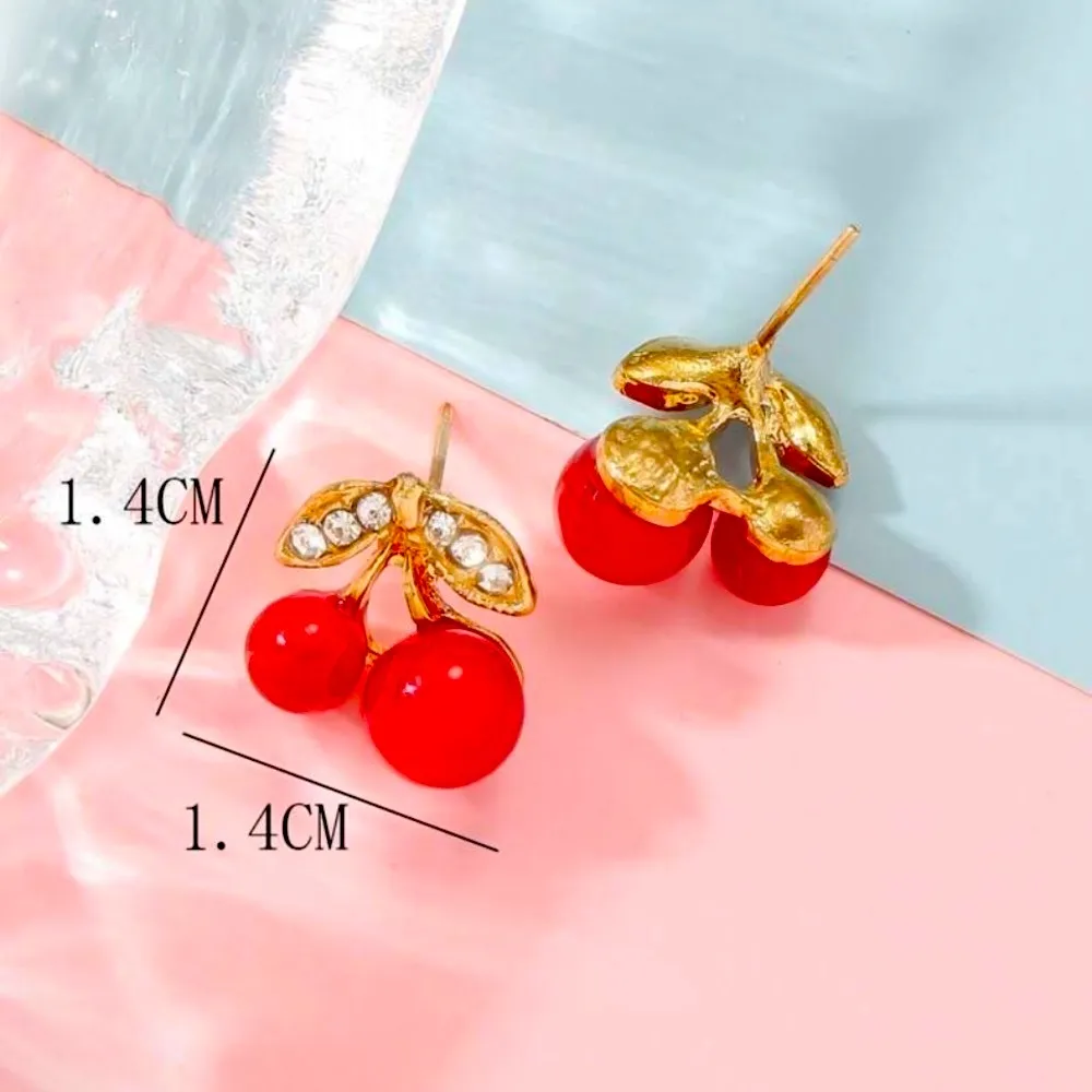 18k gold tone Cherry 🍒 earrings​ - Image 4