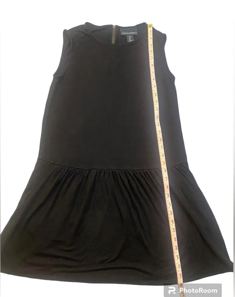 Cynthia Rowley Black Drop Waist Mini Dress with Pockets - Image 3