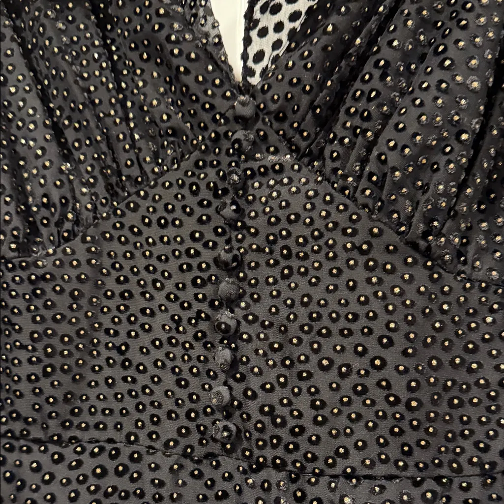 ML monique Lhuillier‎ velvet ruffle dress 8 - Image 6