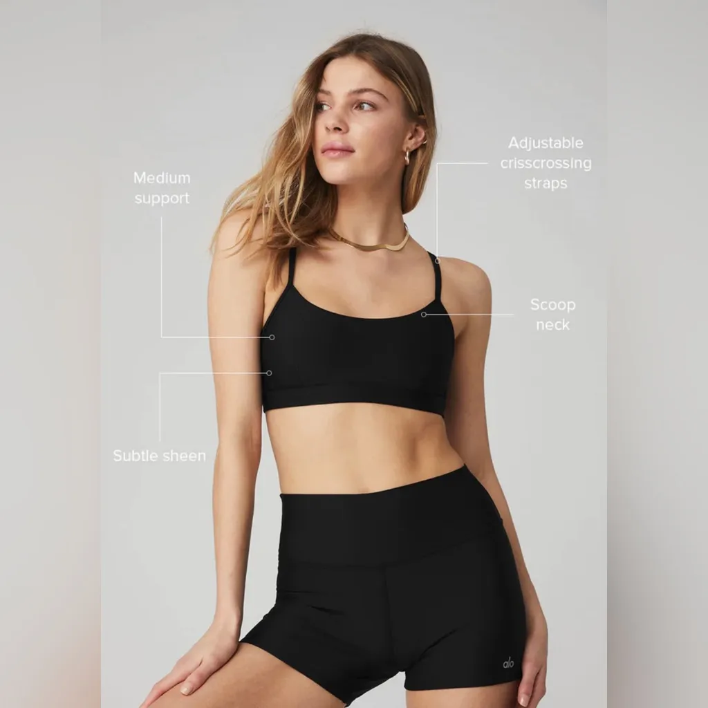 NWT Alo Yoga Airlift Intrigued Sports Bra Black Size XS - Image 9