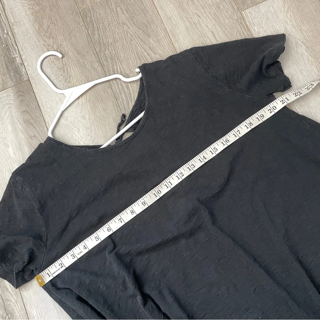 ba&sh Flowy Shirt keyhole short sleeve womens Black (medium) casual basic - Image 3