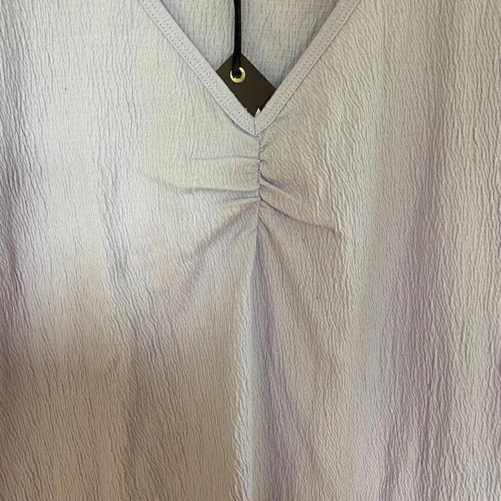 Ava Viv Women's Casual T-Shirt Short Sleeves V-Neck Levander Size 14W NWT - Image 3