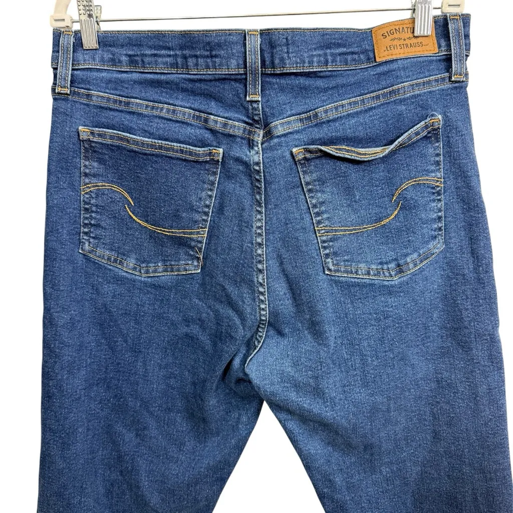 Signature Levi Strauss High Rise Straight Jeans Women’s Size 16 W33 Blue Denim - Image 5
