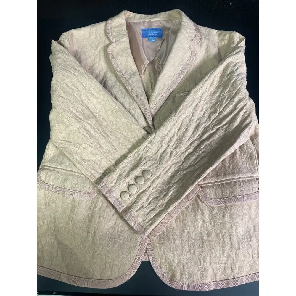 Simply Vera by Vera Wang Women's Peach Stretch Blazer Size L SKU 2165 - Image 6