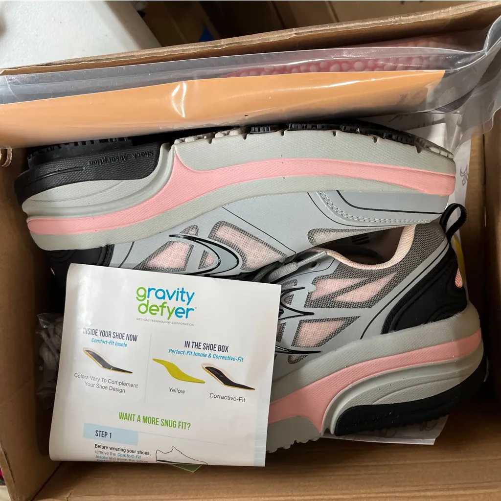 NWN GDEFY Women's Graypink ION extra soles women’s size 9 orthopedic sneakers - Image 2