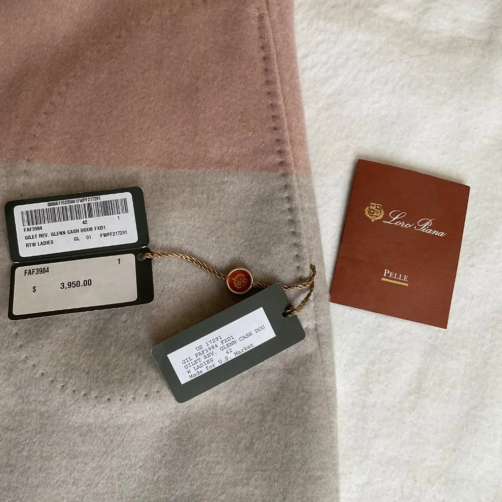 NWT Loro Piana 100% Cashmere Reversible multicolor Vest Italy made IT42 bust38 S - Image 5