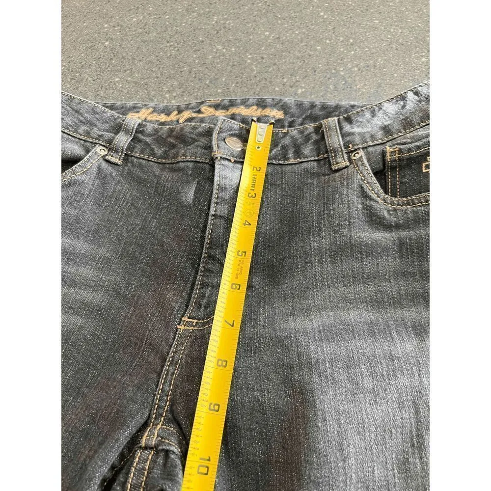 Harley Davidson Boot Cut Jeans in Black Size 12 Long Gray - Image 14