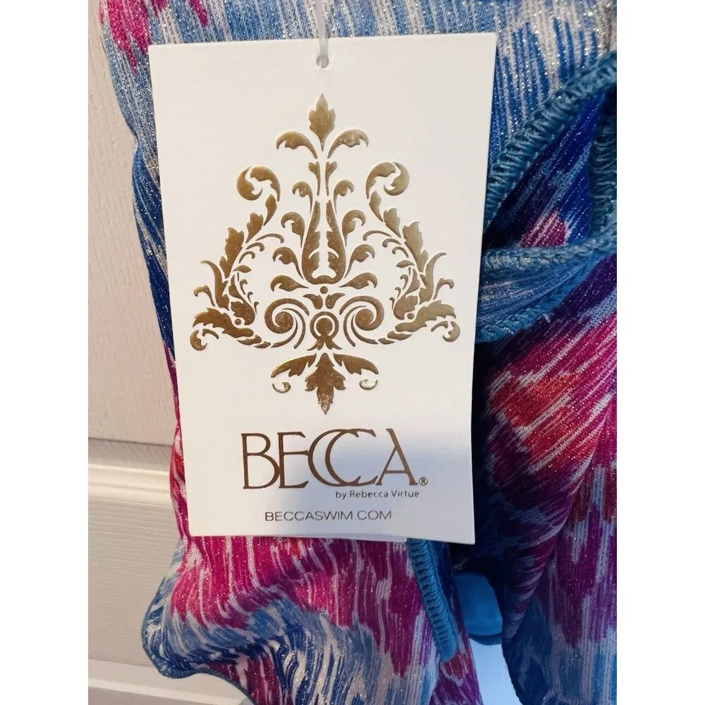 Becca Joshua Tree One-Piece Swimsuit Medium Plunge Neck Tie Back Adjustable NWT - Image 9