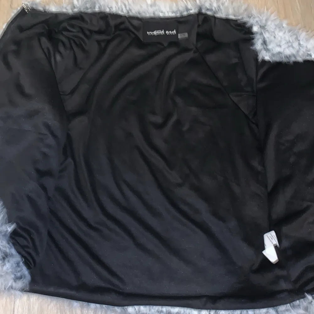 Mustard Seed grey fuzzy faux fur blazer jacket - Image 11