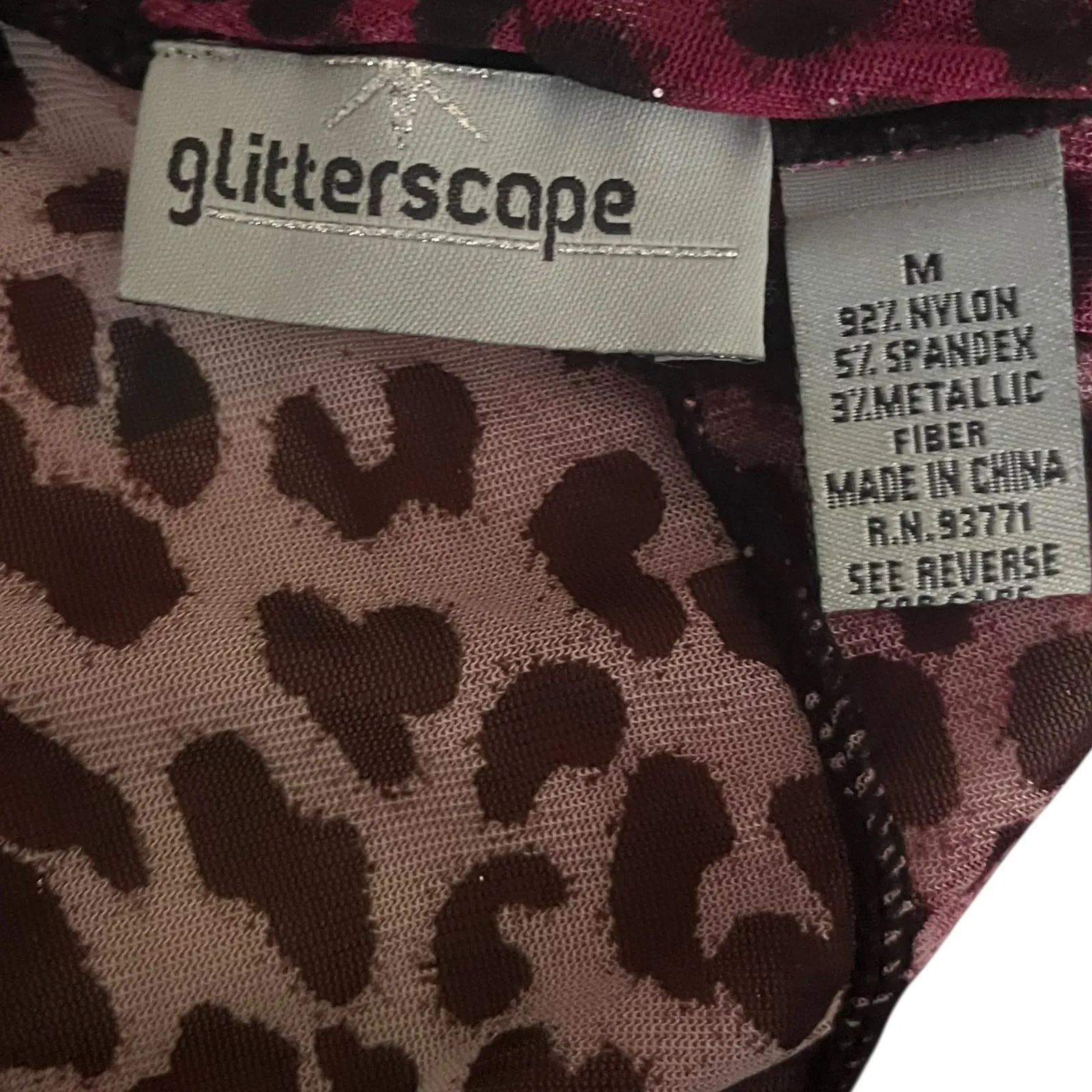 Glitterscape Leopard Print Tunic‎ Top Pink Black Sparkle Sparkly Bratz Women's M Size M - Image 4