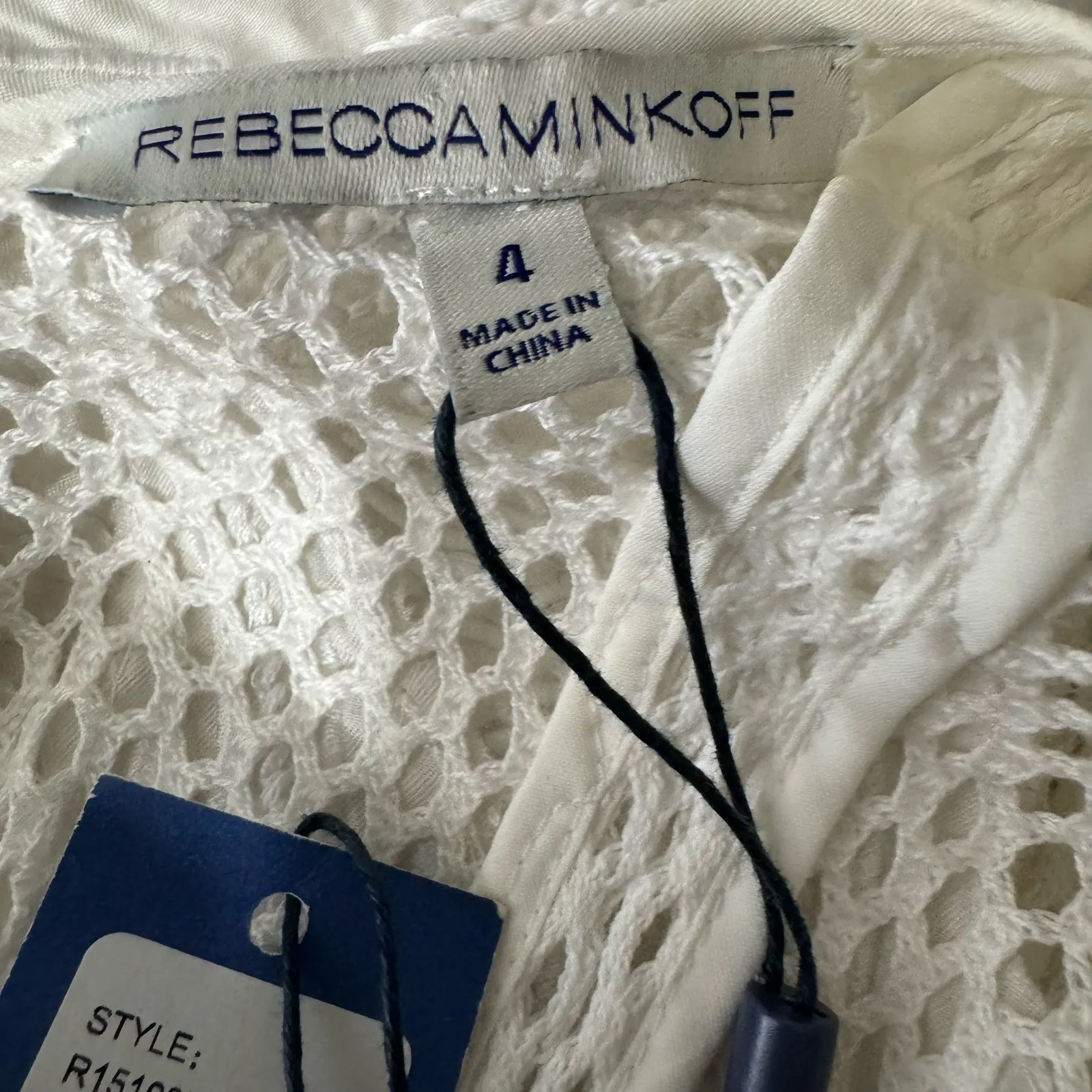 Rebecca‎ Minkoff White Ivy Embroidered Zip Sheer Mesh Dress Size 4 NWT $398 - Image 7