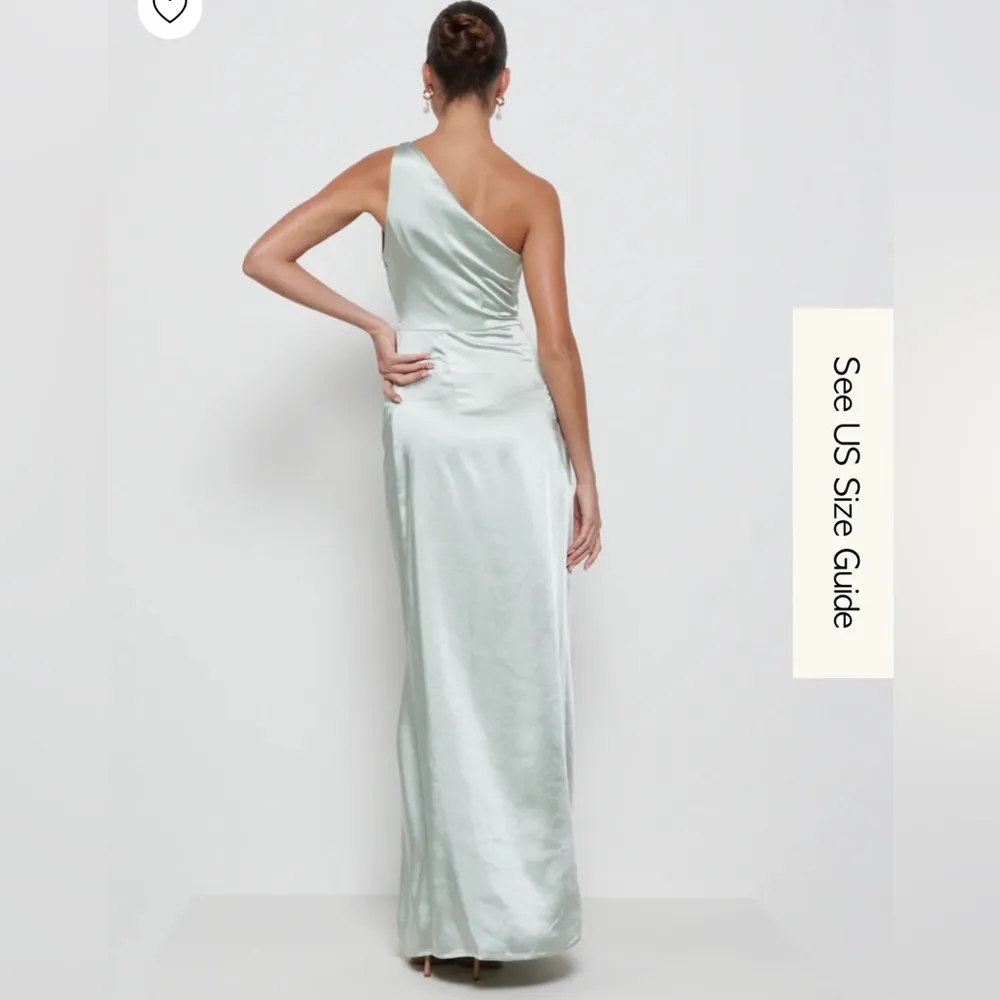 Amelia Ruched Maxi Bridesmaid Dress Green Size 2 - Image 2