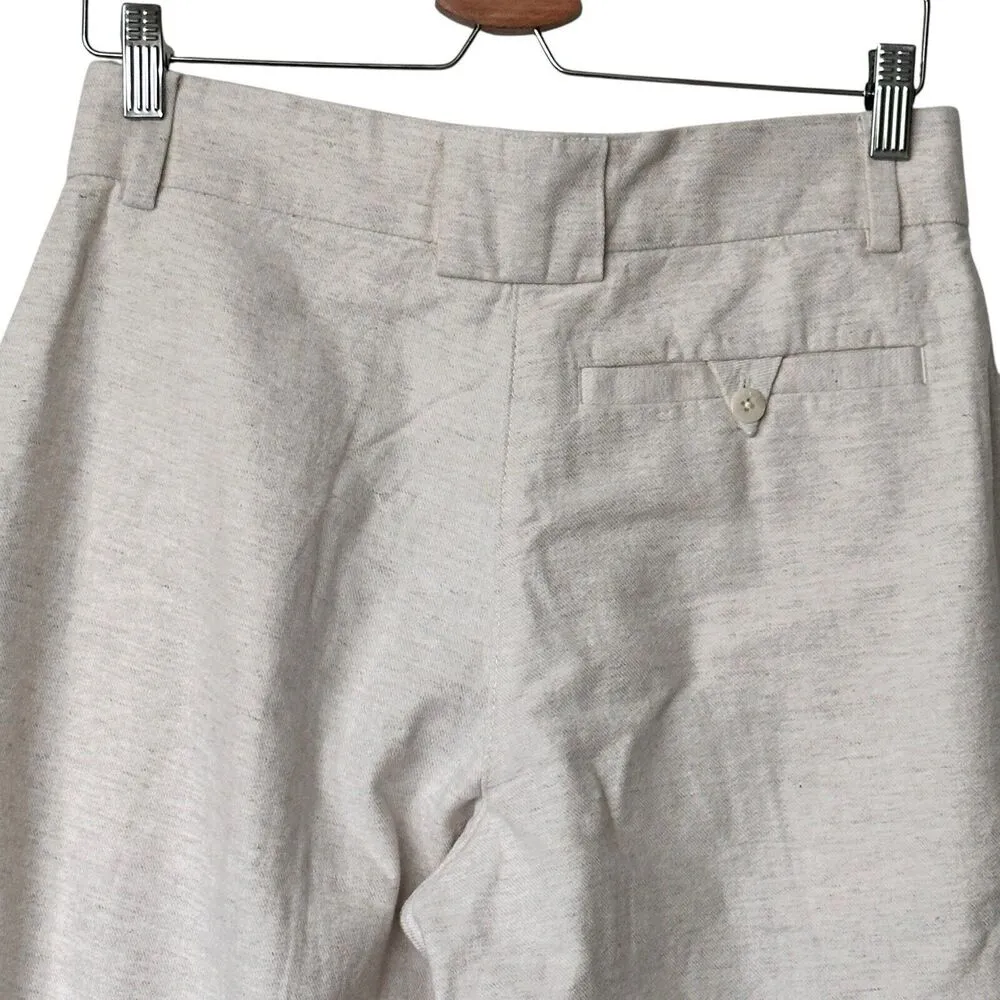 Ninty Percent S High Waisted Tailored Beige Dressy Casual Pleated Wide Short - Image 7