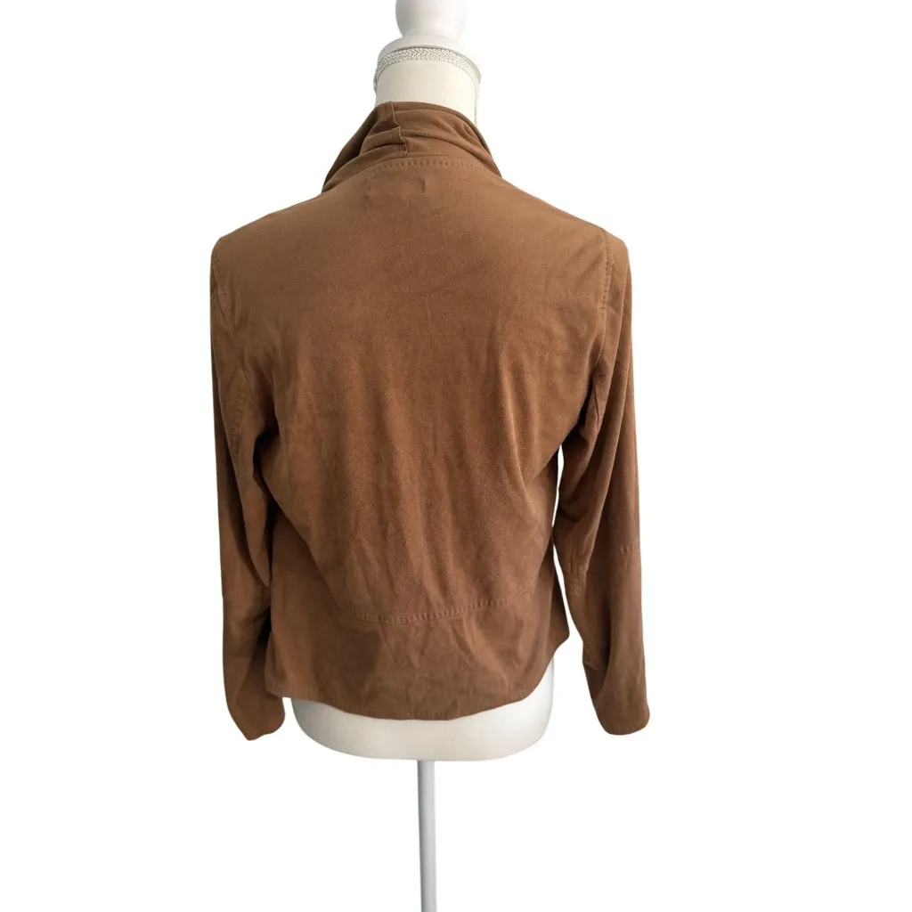 MAX STUDIO Faux Suede Swing Open Ruffle Jacket Size Medium - Image 2