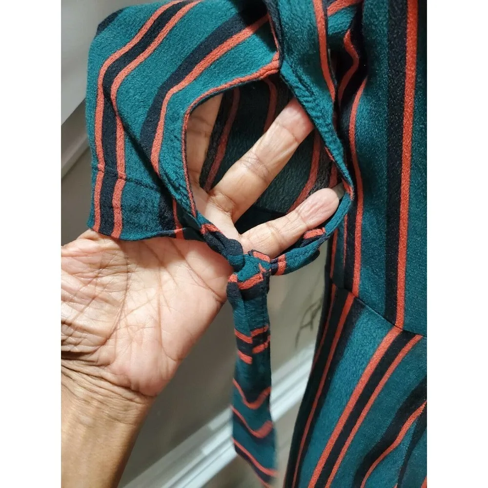 Wild Fable Women's Striped 100% Rayon V-Neck 3/4 Sleeve Jumpsuits Size M - Image 11