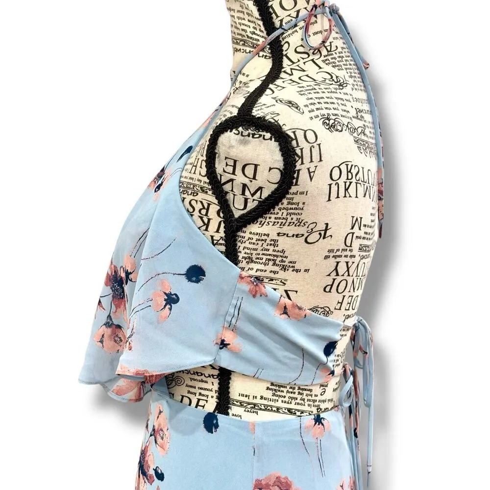 House of Harlow x Revolve Size XS Zoe Blue Floral Halter Maxi Dress $218 - Image 5