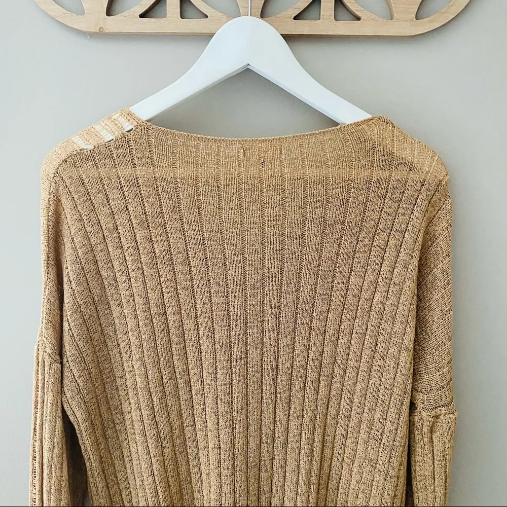 EARTHBOUND V-Neck Sweater Tan Sz Small - Image 3