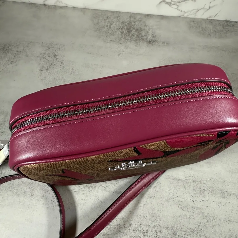 NWT Coach Jamie Camera Bag In Signature Canvas With Pink Bow Print - Image 7