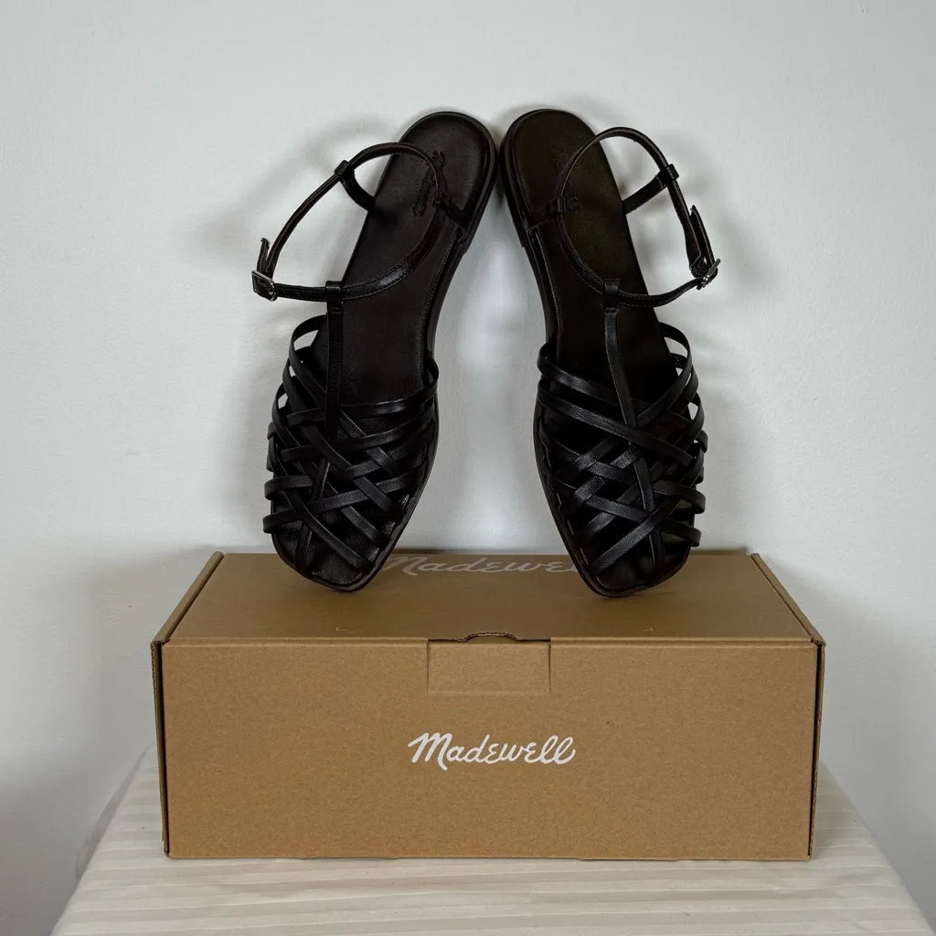 New! Madewell ‘Milano Fisherman Sandal’ Dark Brown Leather Women’s Size 10 - Image 2