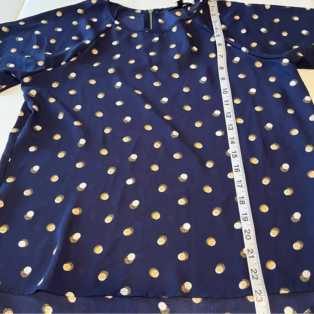 PaperMoon Stitch Fix Womens Size Small Navy Blue Larie Crew Neck Blouse Bell NEW - Image 8