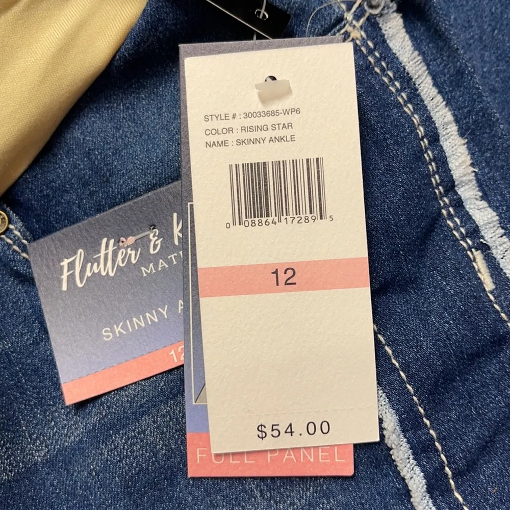 🦋4/$25 Maternity Skinny Ankle Jeans by Flutter & Kick Size 12 Blue - Image 6