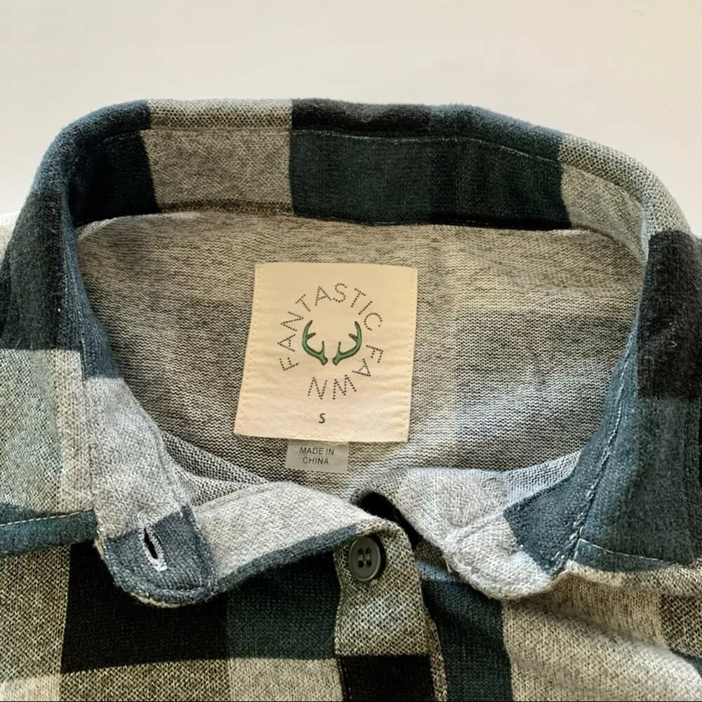 Via Penny Lane Reworked Apparel | Pink Floyd Plaid Button Up Shirt Small Green - Image 5