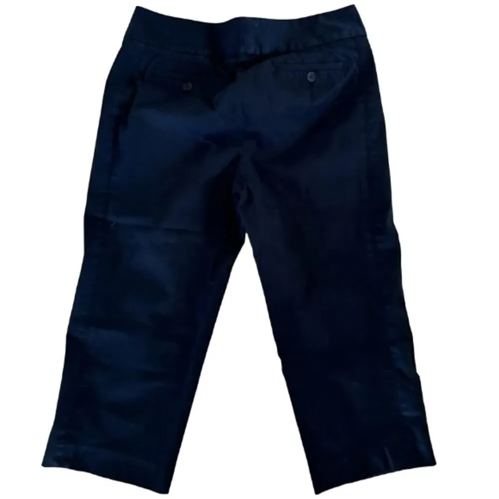 Magaschoni Cropped Straight Cut Trouser Pants Black Size 6 - Image 3