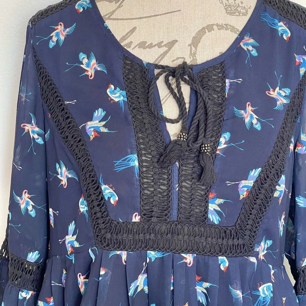 Daniel Rainn Blouse Size Large Long Sleeve Bell Peasant Bohomenia Bohowestern - Image 5