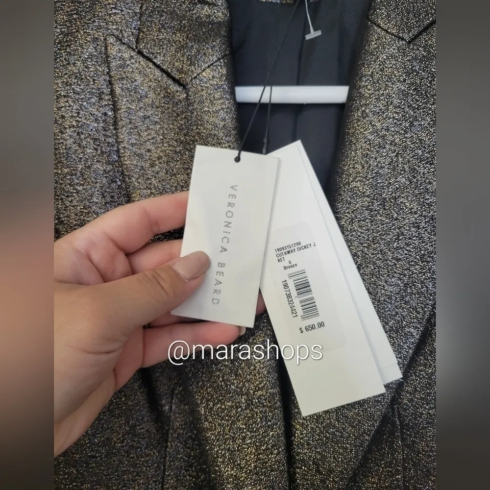 Veronica Beard Cutaway Dickey lamé blazer - Image 7