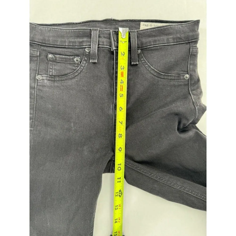 Rag & Bone Jeggings Size 26 High Rise Denim Leggings Black Grunge Goth P… - Image 13