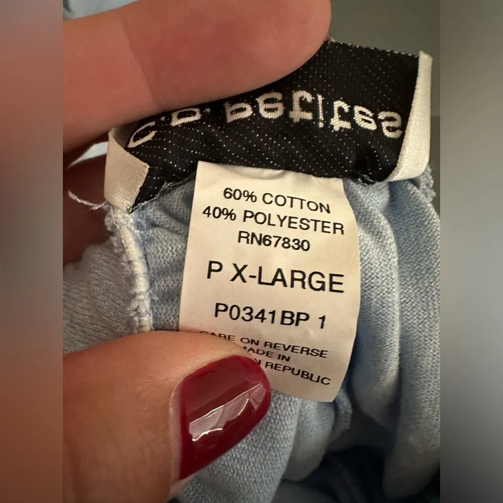 C.O. Petites Pants Size PxL Blue Pull On Stretch Cotton Blend - Image 7