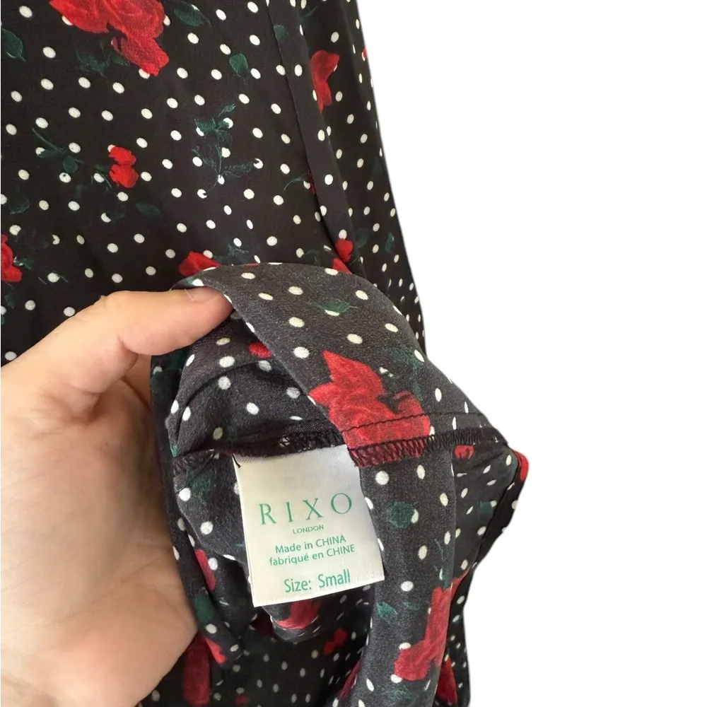 Rixo London Angie Blouse in Rose Garden Red - Image 4