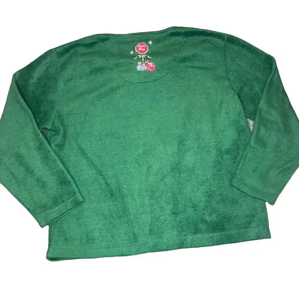 Vintage‎ Decorated Originals Green Christmas Cardigan Sweater Women's Large - Image 6