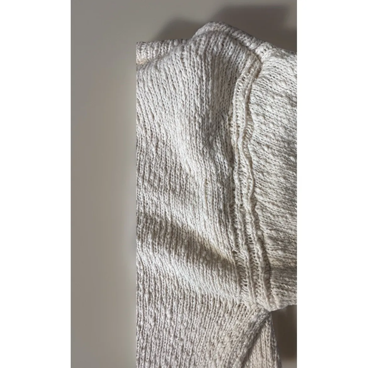 Paige Womens  Textured Knit Drawstring Long Sleeve Sweater Hoodie Cream L - Image 6