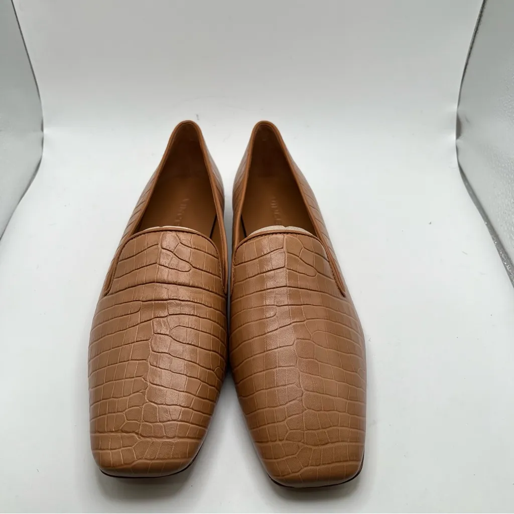 NWOB Vince Clark Croc Embossed Leather Loafers size 8M flats womens - Image 3