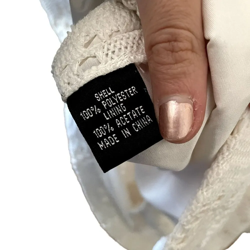 Adrianna Papell white lace midi knee-length dress sleeveless formal dress - Image 10