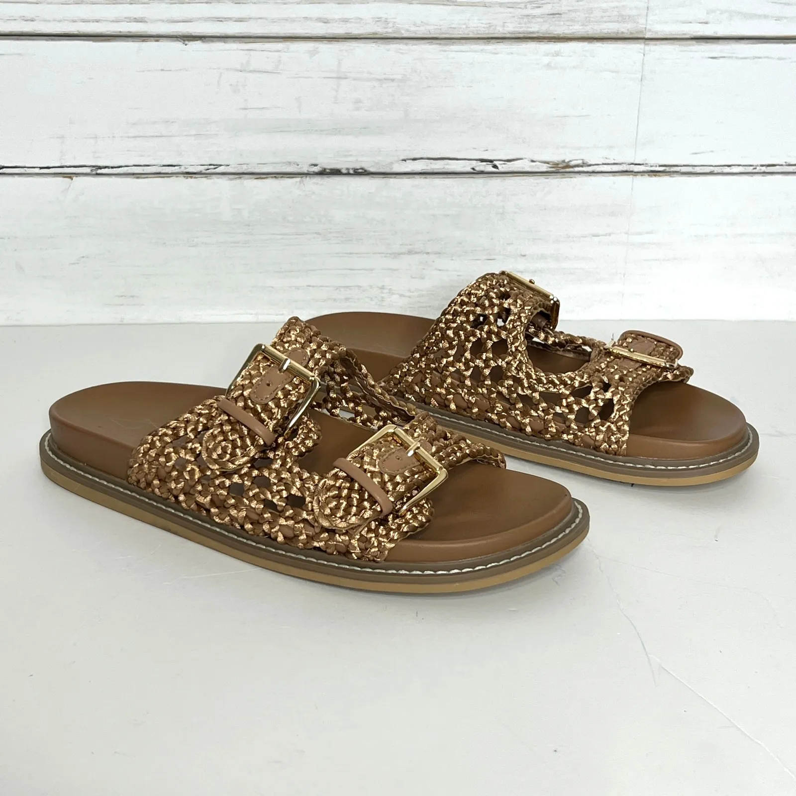 Joie Weaver Slide Sandals Brown Shoe Size 9.5 - Image 2