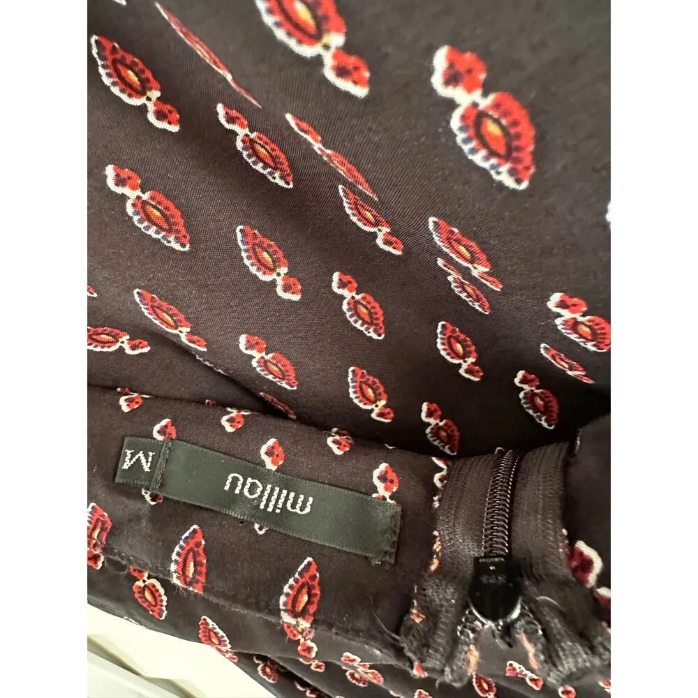 LF Millau Choker Tribal Boho Embroidered Halter Mini Dress Black Orange Medium - Image 10