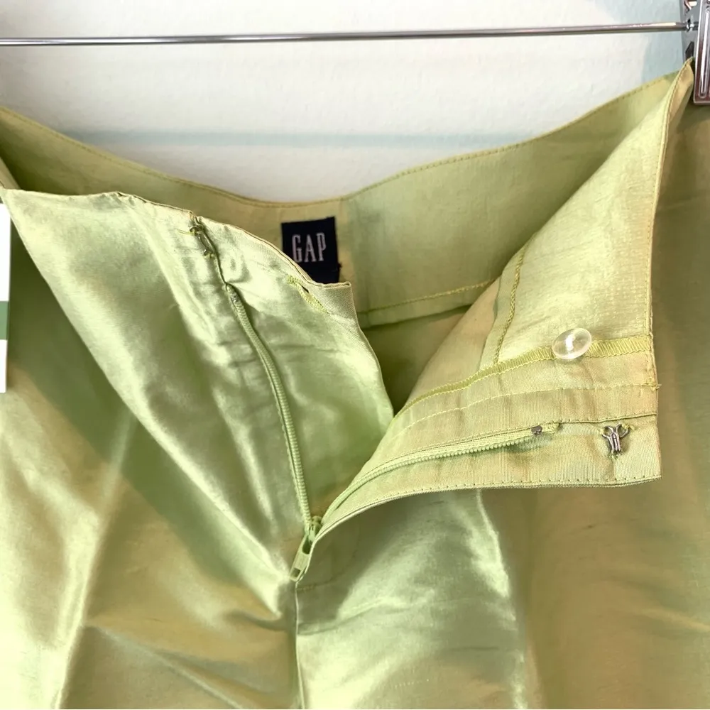 NWT Vintage Gap Doupioni SILK Lime Green Cropped Pants 4 - Image 3
