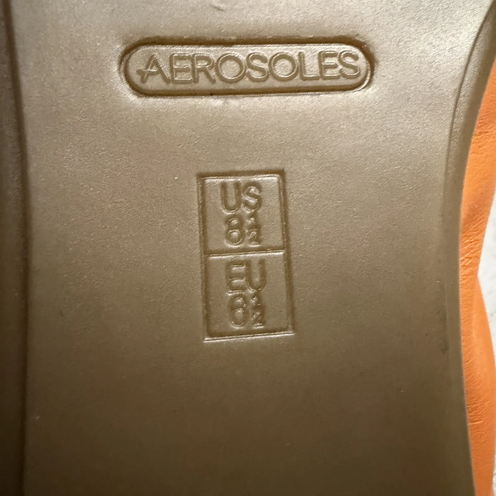 Aerosoles Signature Guitar Solo Orange Soft Leather Oxford Flat Women's Size 8.5 - Image 12