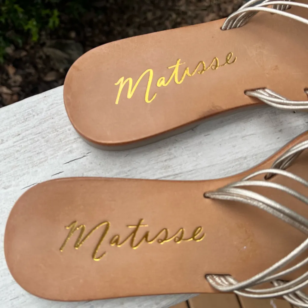 Matisse Tate Gold Sandals Tan Size 7 - Image 6