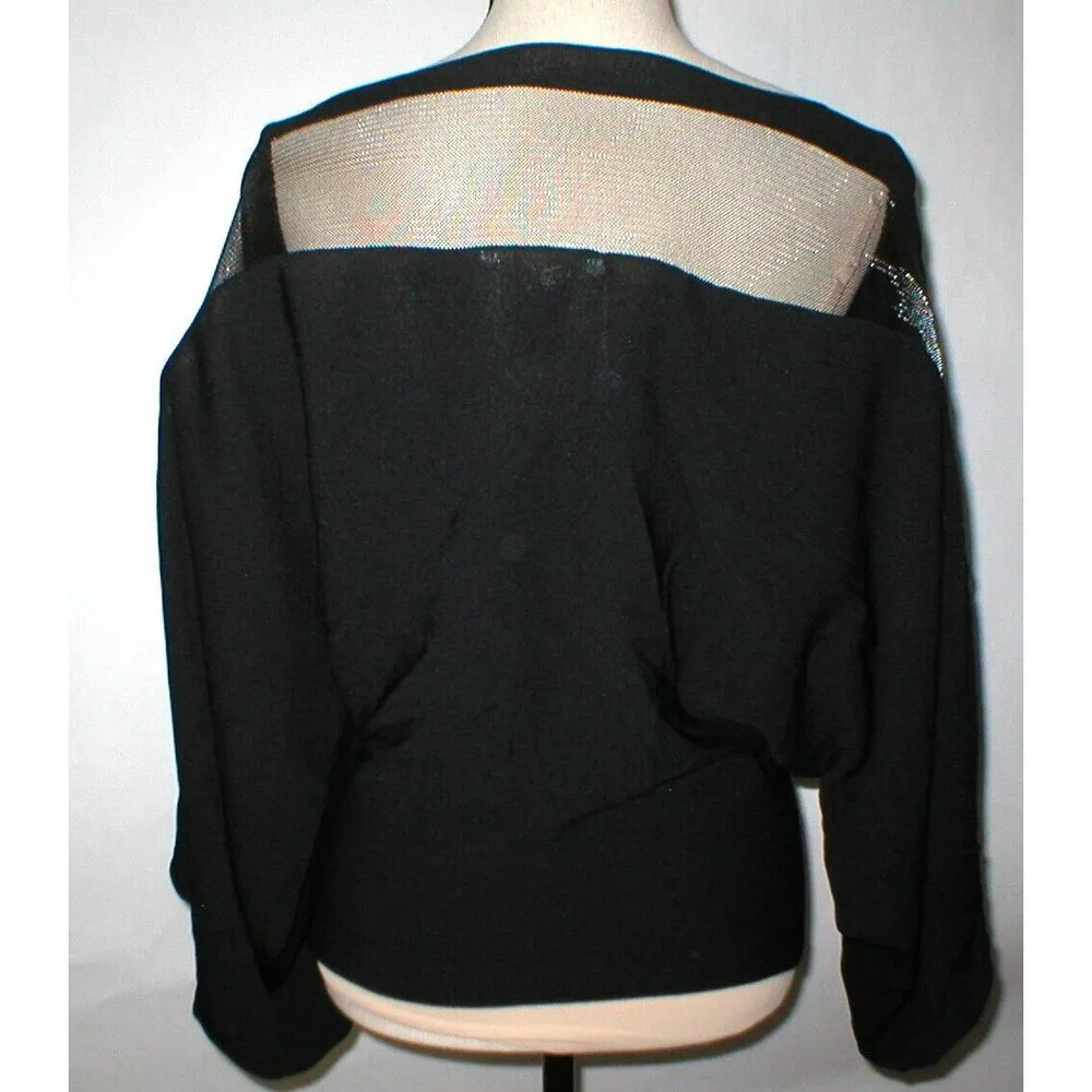 New Womens Designer Blouse Top 44 IT 10 Black Viscose Pier Antonio Gaspari Italy - Image 4