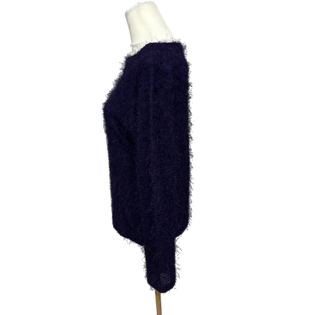 Y2K Boutique Europa Purple Eyelash Fuzzy Sweater Cozy Retro Knit Womens Size M Size M - Image 3