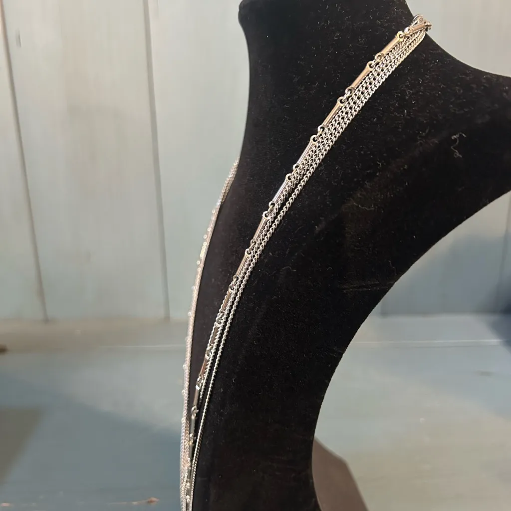 Vintage Elegant Silver Multi-Strand Necklace - Image 4