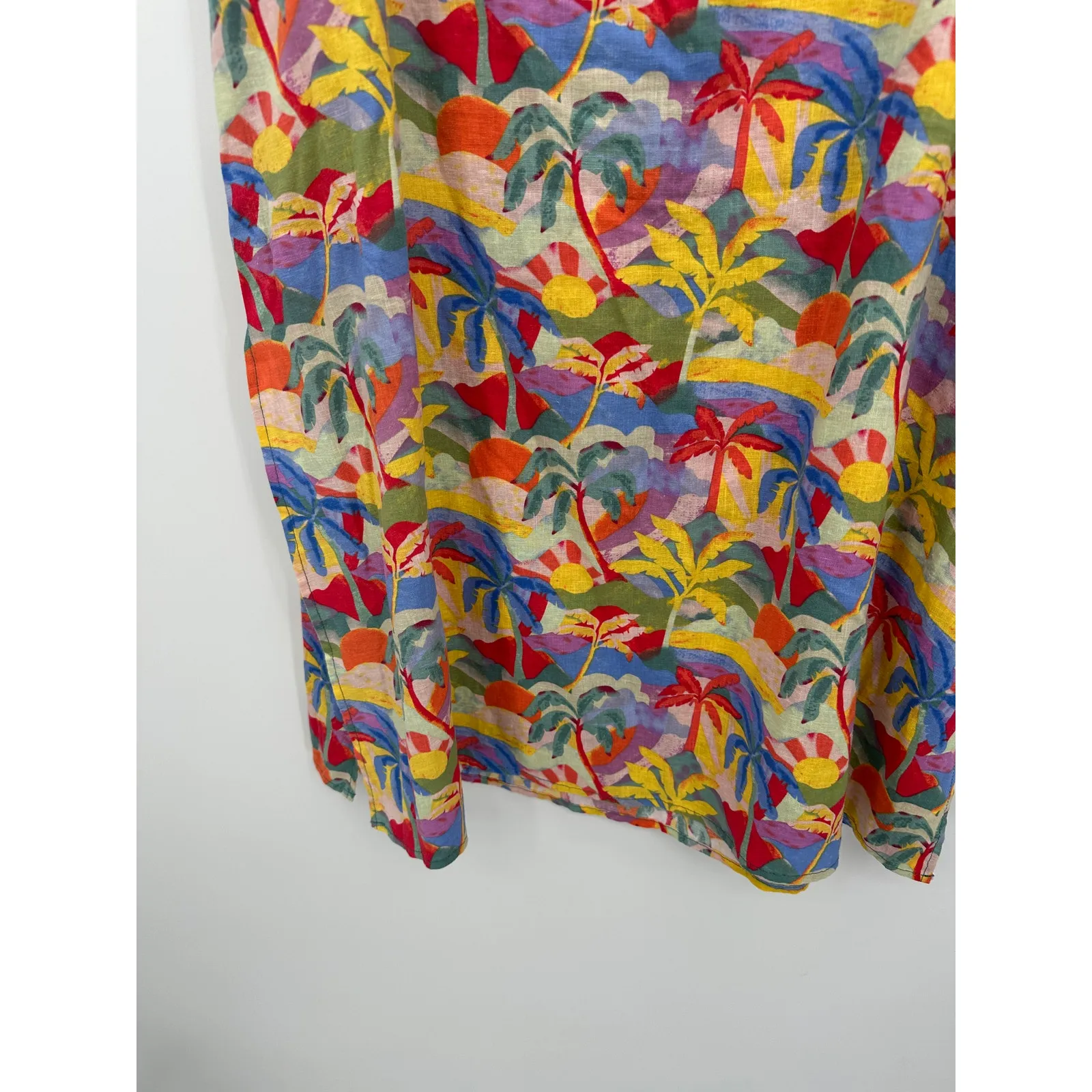Marine Layer Womens Ryan Palm Print Hemp Blend Skirt Size 12 Tropical Beach - Image 4
