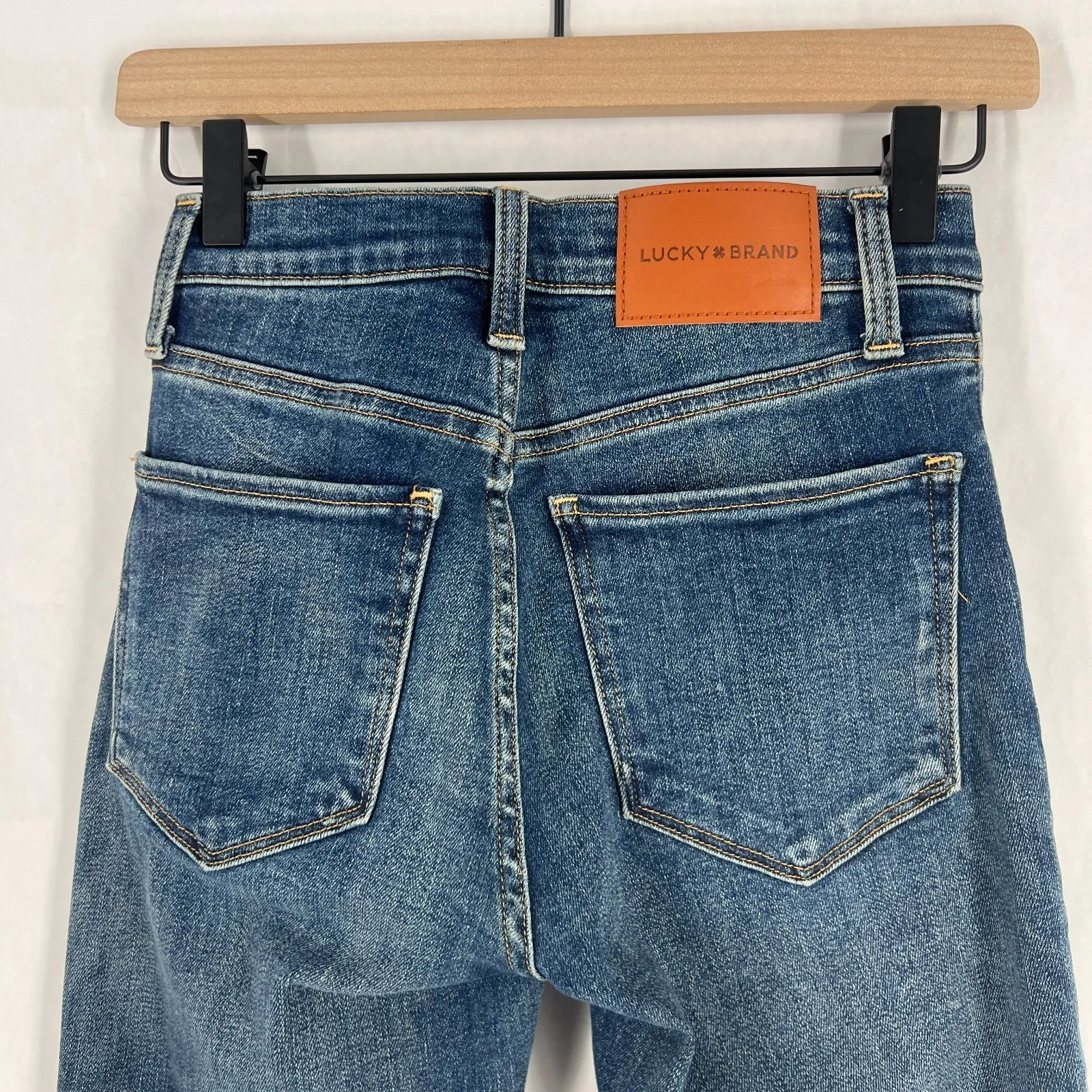 Lucky Brand Zoe High Rise Jeans Womens 24 Blue Denim Cotton Stretch Straight Leg - Image 5