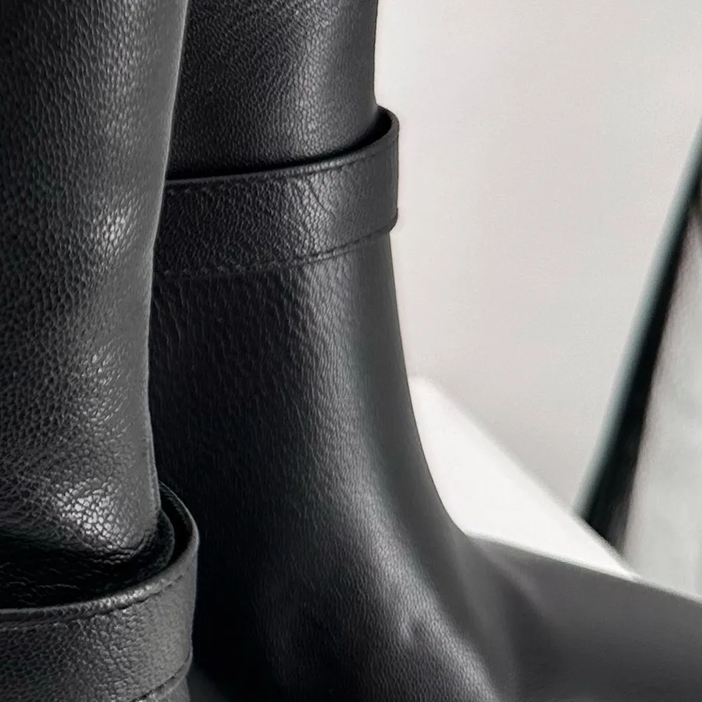 Jessica Simpson Bernique Black Faux Leather Studded Mid-Calf Boots size 11 NIB - Image 3