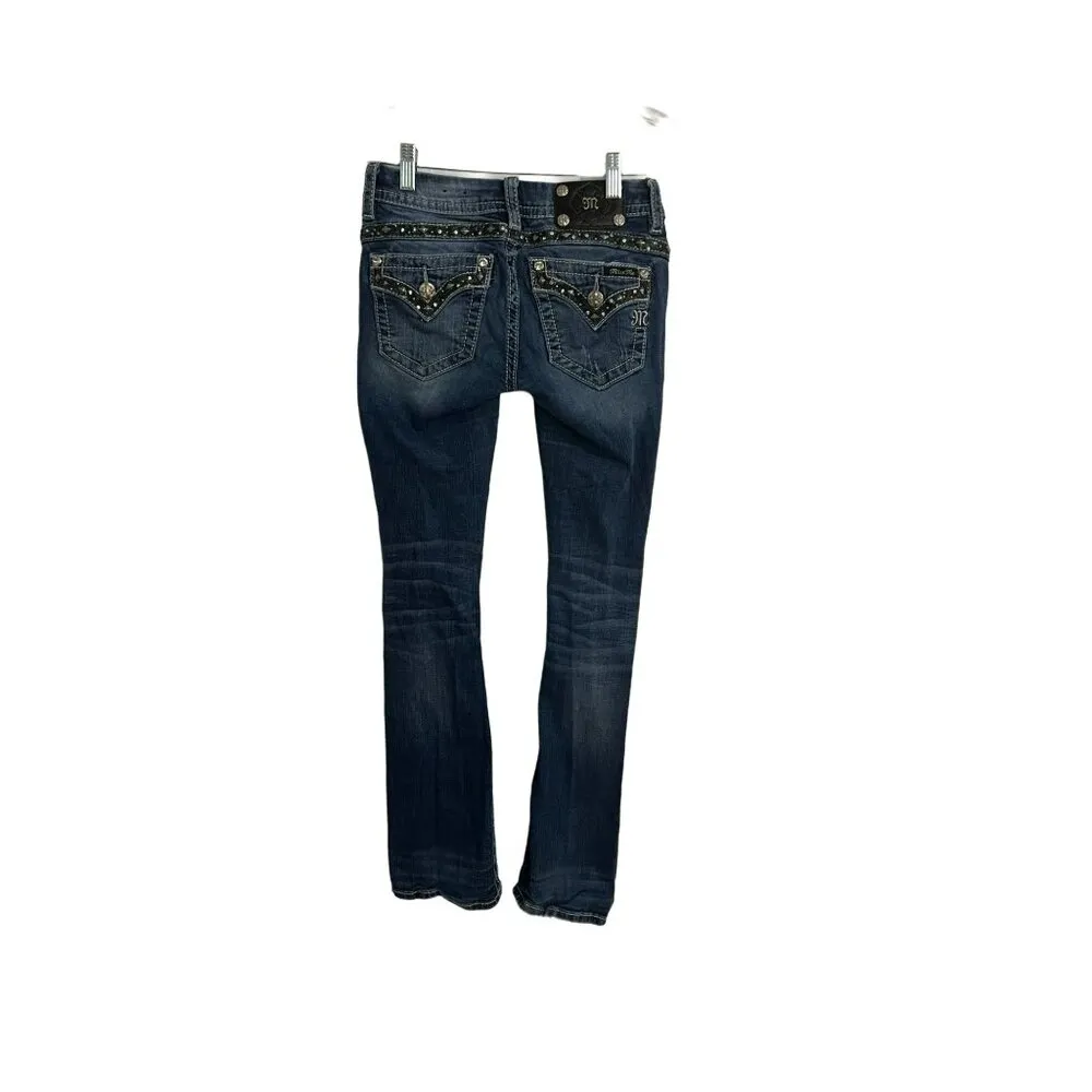Miss Me Signature Boot Embellished Sequin Jeans Womens Size 25 - Image 9