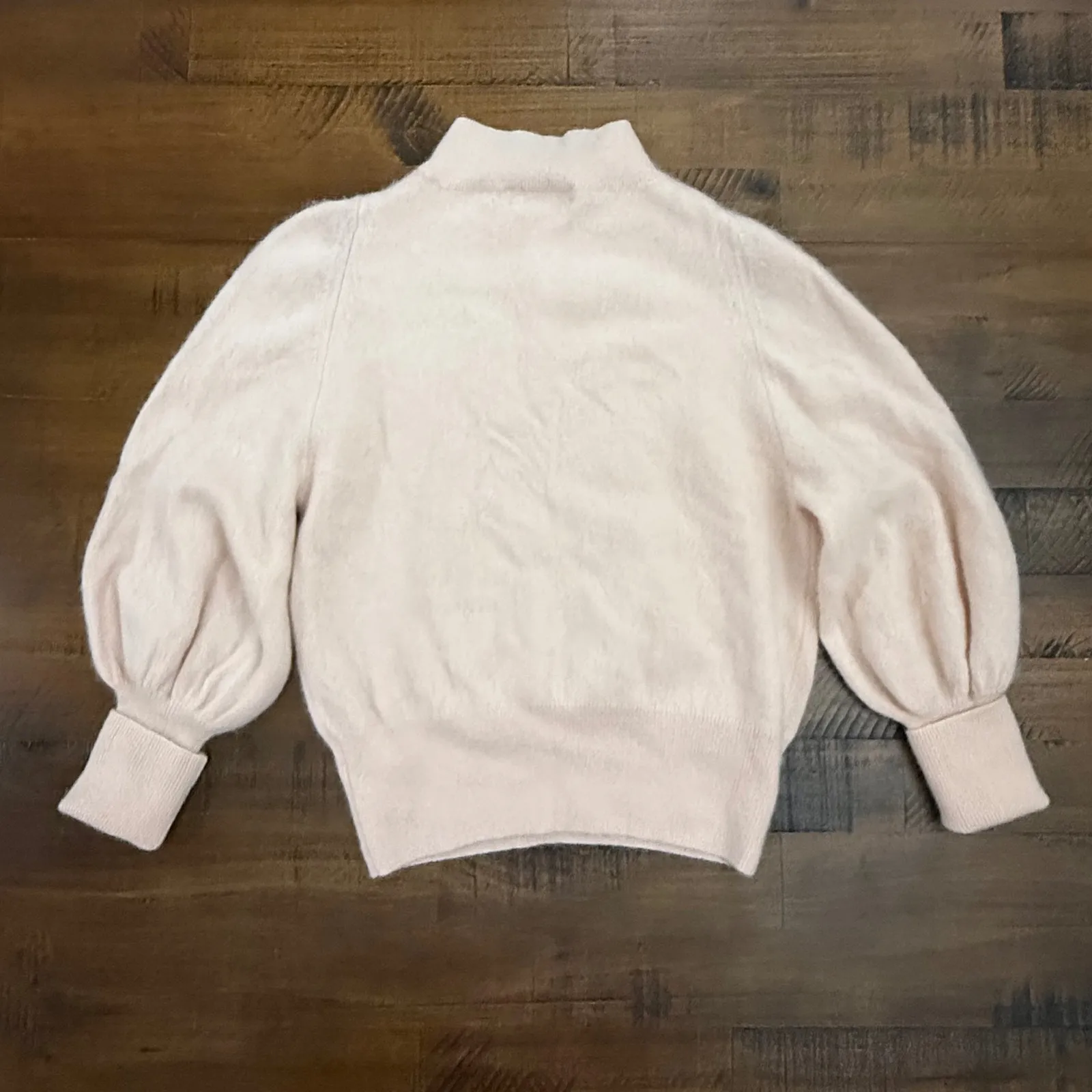 Celford Pink Mock Neck Cutout Shoulder Balloon Sleeve Sweater Size 36 (small) - Image 2